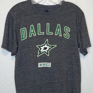 NHL CCM Dallas Stars Gray Graphic T-Shirt Size Small